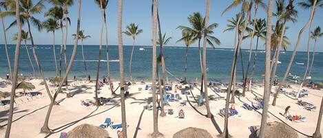 On the beach, white sand, 7 beach bars