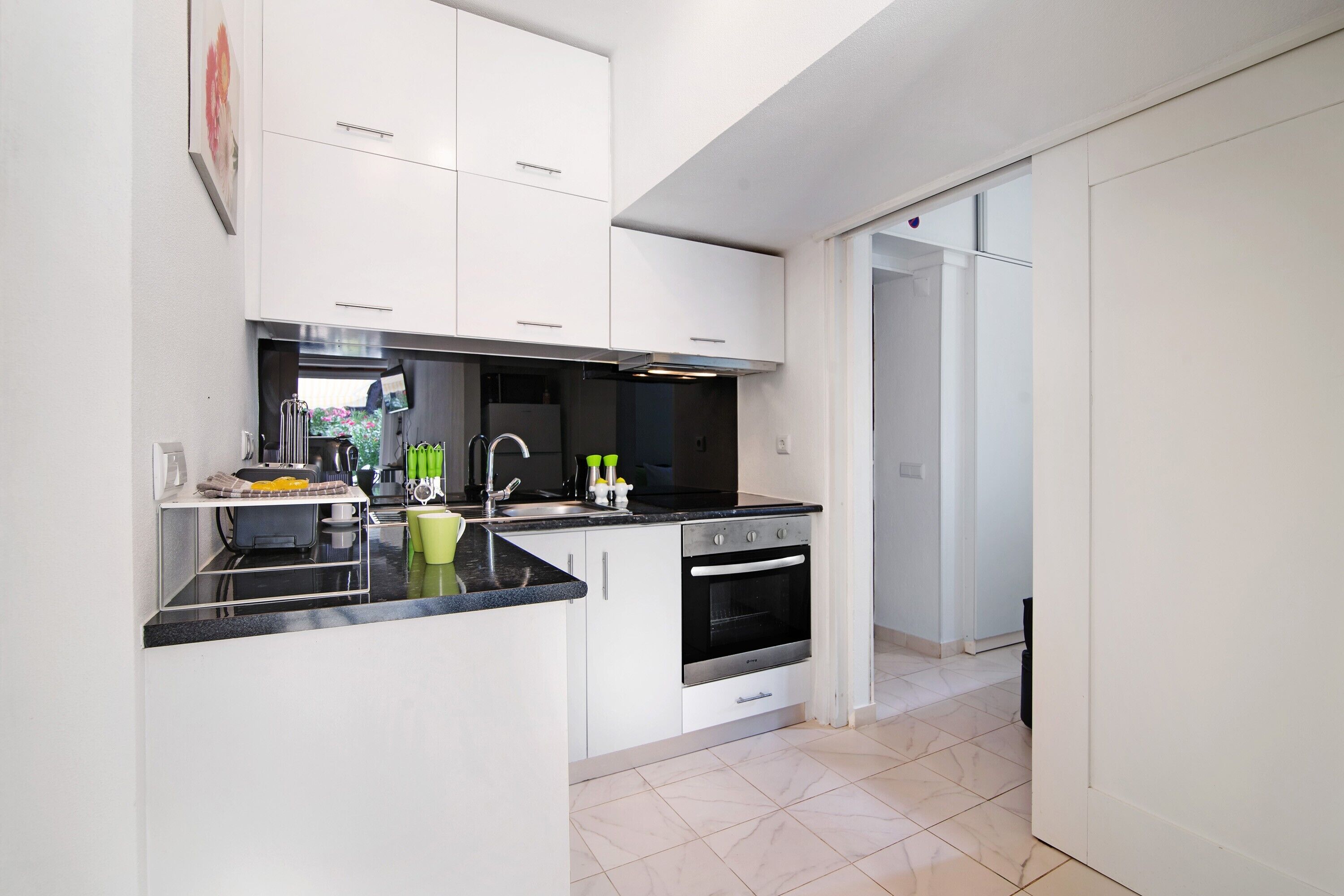 Fridge, microwave, stovetop, toaster