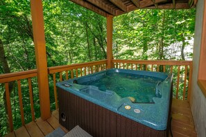 Outdoor spa tub - 3BR Chalet near Gatlinburg Arts & Crafts District with Ridgetop Views! (Gatlinburg)