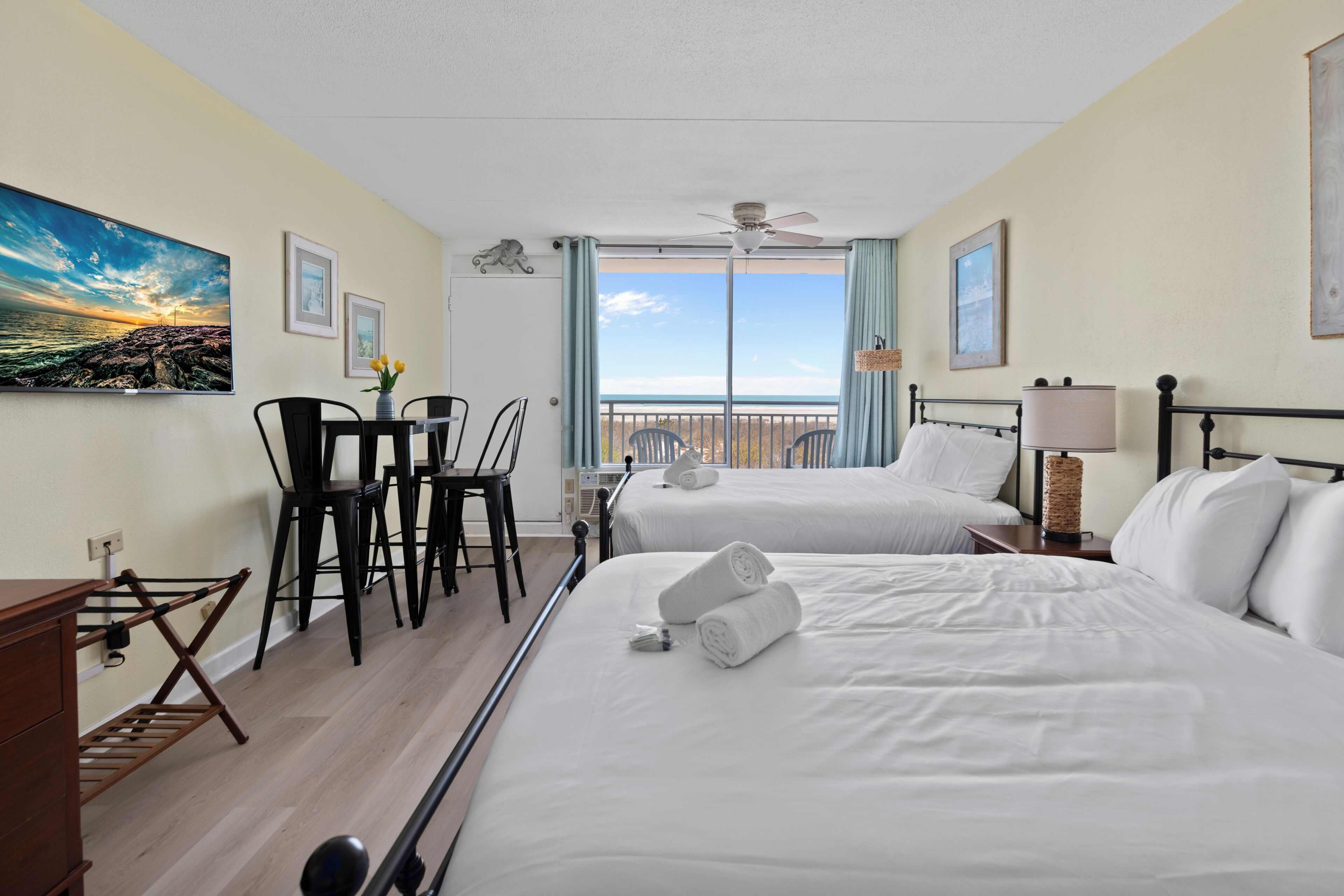 Deluxe Studio, 2 Double Beds, Ocean View, Oceanfront | Individually decorated, individually furnished, laptop workspace
