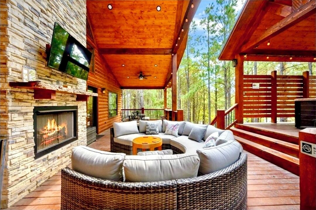 Main outdoor moon shaped luxurious  sofa with private hot tub cabana