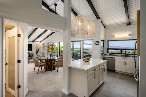 Luxury Condo | Living area | 90-inch Smart TV with digital channels, Hulu, streaming services