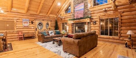 TV, fireplace, video games, stereo