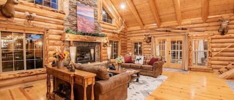 Télévision, cheminée, jeux vidéo, chaîne hi-fi