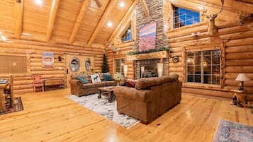 TV, fireplace, video games, stereo