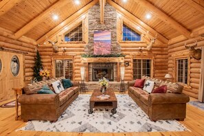 TV, fireplace, video games, stereo