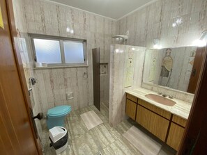Ducha, toallas, papel higiénico