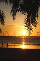 On the beach, white sand, beach shuttle, beach massages