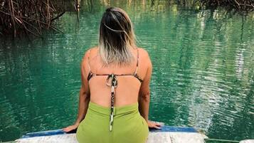 On the beach, white sand, beach shuttle, beach massages