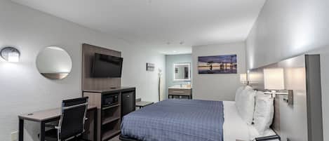 Desk, blackout drapes, iron/ironing board, free WiFi