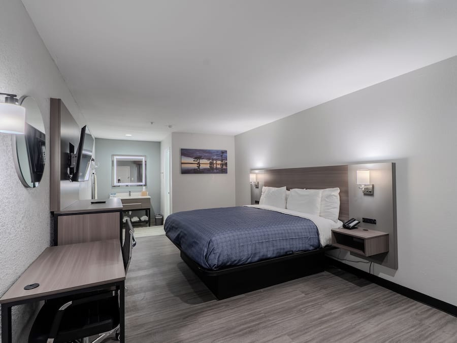 Desk, blackout drapes, iron/ironing board, free WiFi