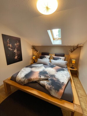1 bedroom, bed sheets - Fewo 3 Alpentraum- 3 Personen, 50qm, 1 Schlafzimmer, Balkon, Grandiose Aussicht (Anger)