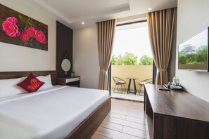 スタンダード ルーム クイーンベッド 1 台 | 高級寝具、ミニバー、客室ごとに異なる装飾、客室ごとに異なるインテリア