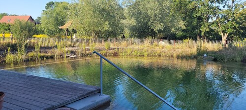 Idyllische Ferienwohnung inm. der Natur, Schwimmteich, Sauna, Vogelführungen