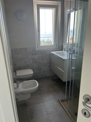 Hair dryer, bidet, towels, soap - Country house on Monte Maderno with 260* lake view on 15000 square meters of parkland (Toscolano Maderno)