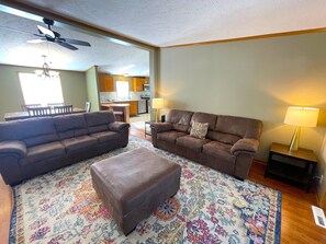 TV, fireplace, table football - The Rabbit Hole @ Spring Brook Resort (Wisconsin Dells)