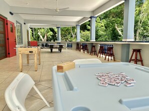 Outdoor dining - Private & spacious riverside home with HUGE pool, 10 mins to Rincon beaches! (Aguada)