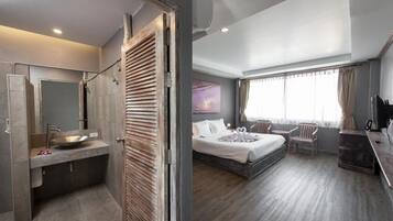 Quarto júnior, para não fumantes | Banheiro | Toalhas de banho, sabonete, shampoo, papel higiênico