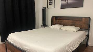 Desk, free WiFi, bed sheets