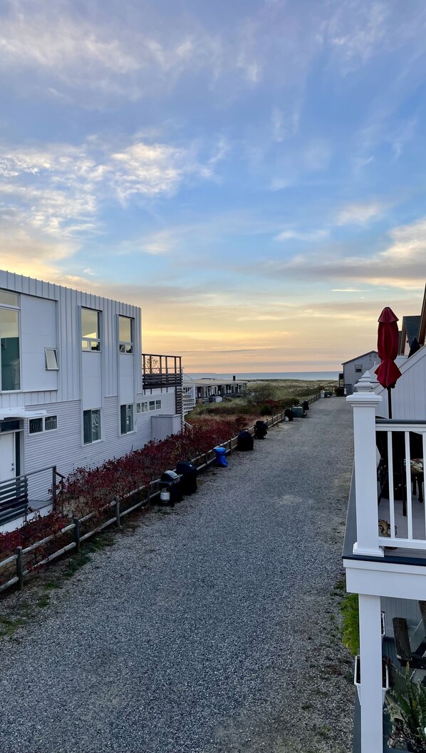 Terrace/patio - Ocean views, private access to beach, quiet, comfortable condo in far east Ptown (Provincetown)