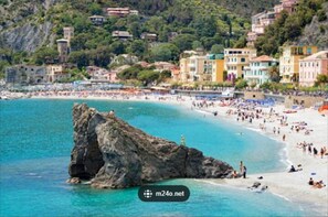 Ligstoelen aan het strand