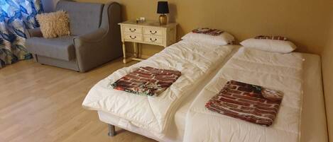 1 soverom og sengetøy