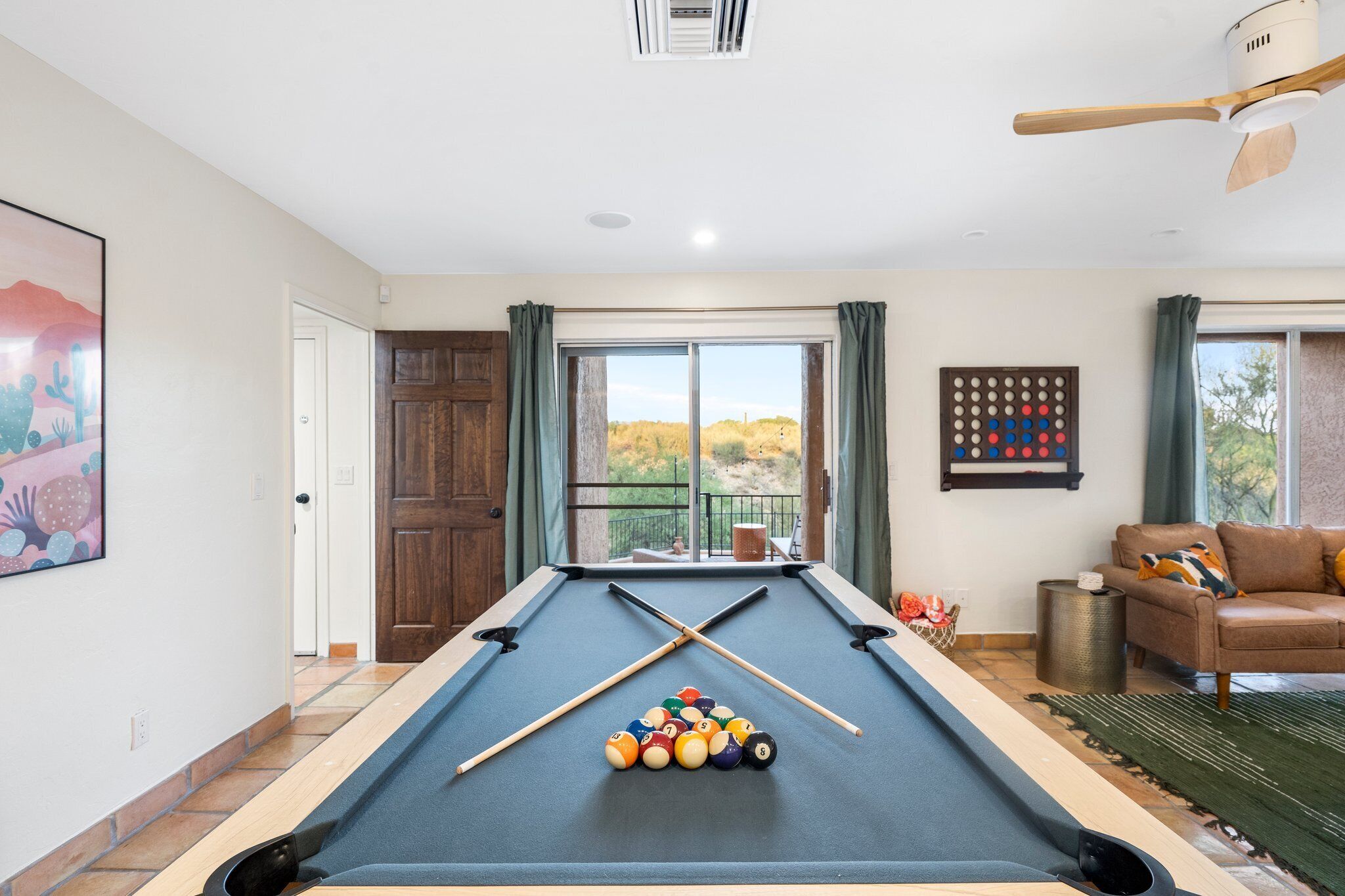 Game Room with Connect-4, 55" TV, Gas Fireplace and Pool Table