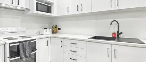 Fridge, microwave, dishwasher, toaster