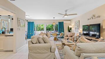 Smart TV, DVD player, books