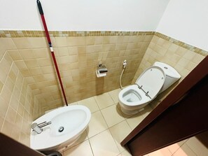 Haartrockner, Bidet, Handtücher, Seife