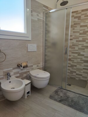Assecador de cabells, bidet, tovalloles i sabó