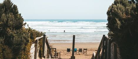 Playa en los alrededores y camastros