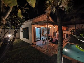 A tent-like structure with a pool, surrounded by vegetation. - Banana VILLA w/ private POOL garden and parking near Canggu (Badung)