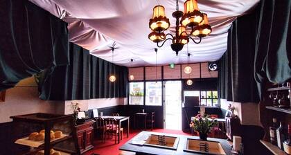 Retro Romantic Room! Private rooftop room with a view of Tokyo Bay beyond the Uraga Dock.