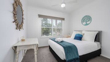 2 bedrooms, desk, iron/ironing board, travel crib