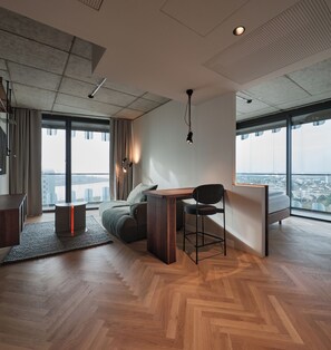 Apartment (SUITE LOGGIA) | Living area | Flat-screen TV, printers - The Zipper Hotel & Apartments (Düsseldorf)