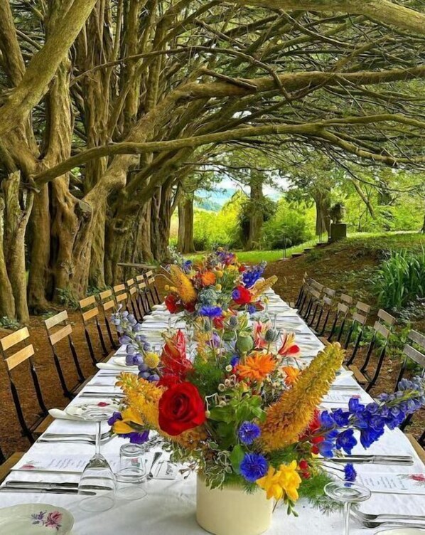 Outdoor banquet area