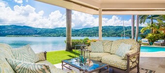 A luxurious beachfront villa with private beach on a calm lagoon. Montego Bay JA