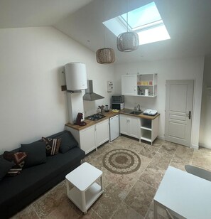 TV, fireplace, books, printers