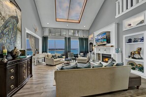 TV, fireplace - Canyon Lake Luxury Pool Games & Stunning Views (Canyon Lake)