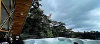 A-frame in the forest + Deck + Hot tub+ Fire place