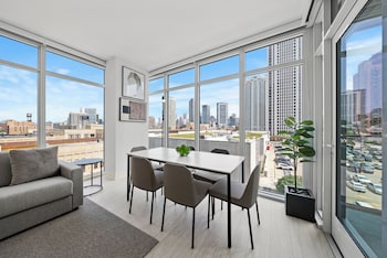 Two Bedroom Suite | Dining room at Level Chicago Fulton Market