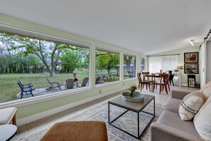 House, Multiple Beds, Patio | Living area | TV - Stylish Remodel, Firepit, Pet Friendly (Fredericksburg)