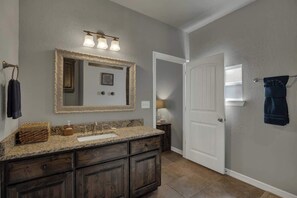 House, Multiple Beds, Patio (9300 River Rd #9) | Bathroom | Towels - Let's Go Tubing! Awesome House-next to River! (New Braunfels)