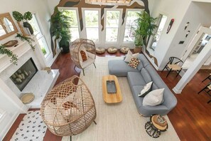 House, Multiple Beds, Pool Access, Pool View (150 County Road 420) | Living area | TV, fireplace, MP3 dock