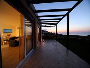 Terrace/patio - Villa Avra, amazing sunsets ,excellent seaview ! (Parnormo)