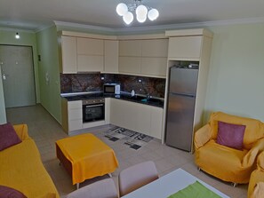 Departamento, 1 habitación, con acceso para personas discapacitadas, balcón | Cocina privada