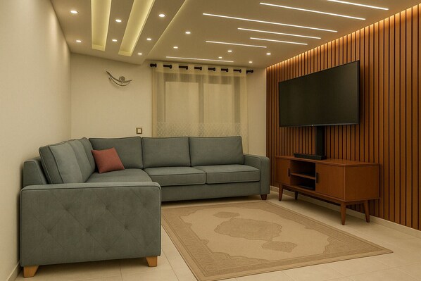 Living room - Relax in This Modern Chalet in Port Said Governorate (Al-Manasrah)