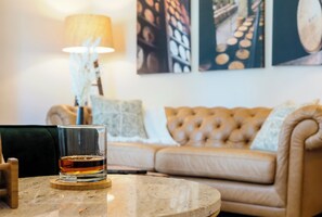 Smart TV, books, music library, stereo