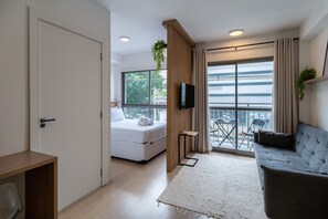 Apartamento conforto | 1 quarto, ferros/tábuas de passar roupa, Wi-Fi de cortesia